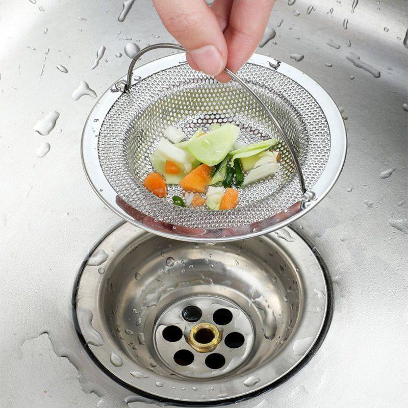 Kitchen Sink Filter Stainless Steel Slag Separator Mesh Sink Strainer Funnel Drain Floor Drain Anti-Clogging Tool