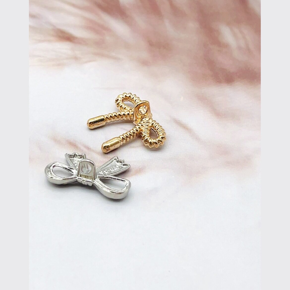 Fashionable metal bow trendy button women's clothing accessories button knitted cardigan sweater leather coat button