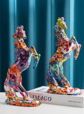 水转印客厅玄关酒柜马到成功礼品