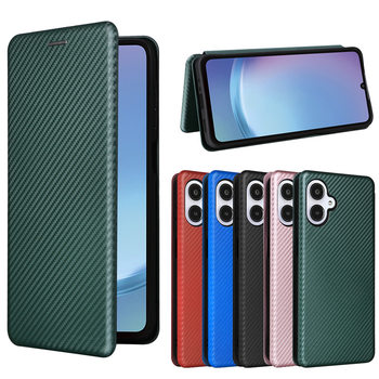 Suitable for Samsung A25 5g Japanese Version Mobile Phone Case Protective Case Magnetic Buckle Card Flip Carbon Fiber Simple Retro Leather Case