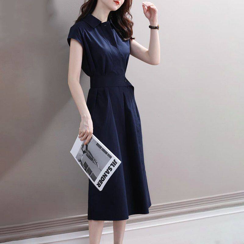Shirt Dress Waist Defining Slimming Elegant French Design Chic Casual Wear for Women Wholesale Available