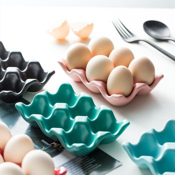 Creative Kitchen Supplies Egg Rack Egg Shelf Egg Rack Egg Box Ceramic Tableware Supplies Egg Rack Egg