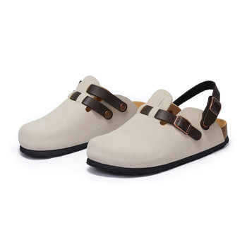 Mai Boulon Cork Slippers Half-Slip Slippers for Men and Women Summer Flat Non-Slip Two-Wearing Round Head Mary Jane Round Head All-Match