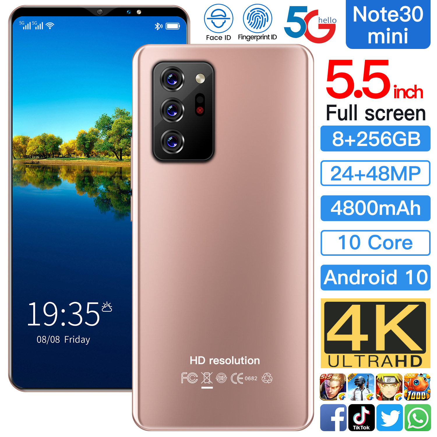 note30mini跨境电商专供低价 批发安卓5.5英寸智能手机1+4G工厂现