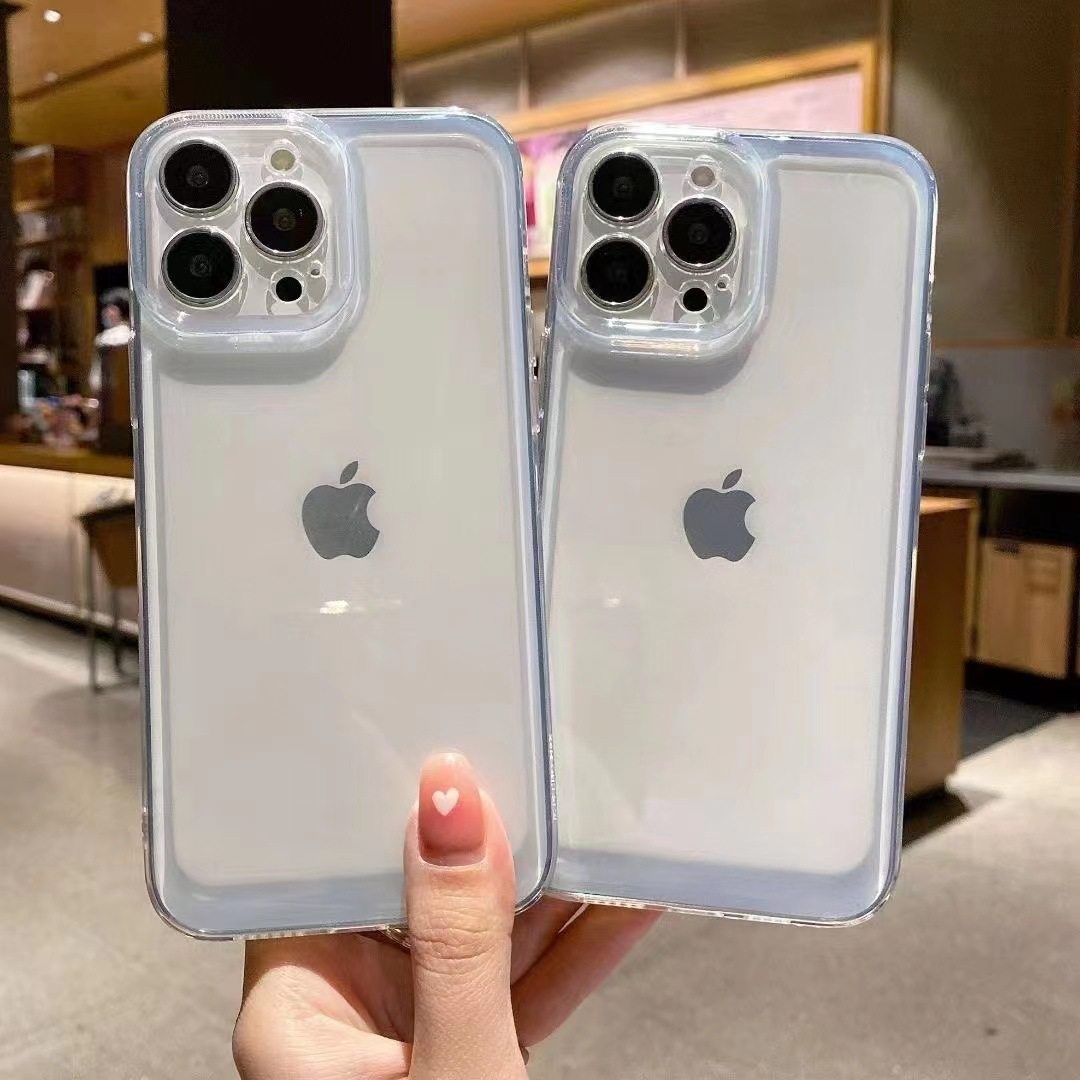 Suitable for Apple 17 12 14 16 Crystal Space Tpu Fully Transparent Precision Hole Phone Case Anti-Fall Tpu Protective Cover