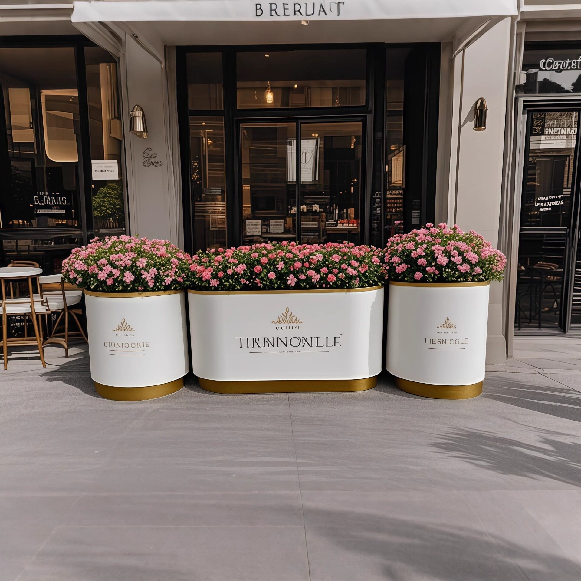 Outdoor Combination Stainless Steel Flower Box Flower Pot Rectangular Flower Trough Flower Stand Iron Flower Bed Flower Box Combination Fence Partition