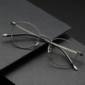 Bai Jingting with ultra-light pure titanium round frame myopia frame anti-blue light flat Danyang glasses wholesale 01720