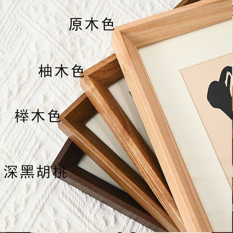 Photo Frame 6inch Photo Frame Calligraphy Display Stand High-End Feel 10inch A4 Horizontal Frame Empty Frame Large Size Wooden Wall-Mounted Picture Frame