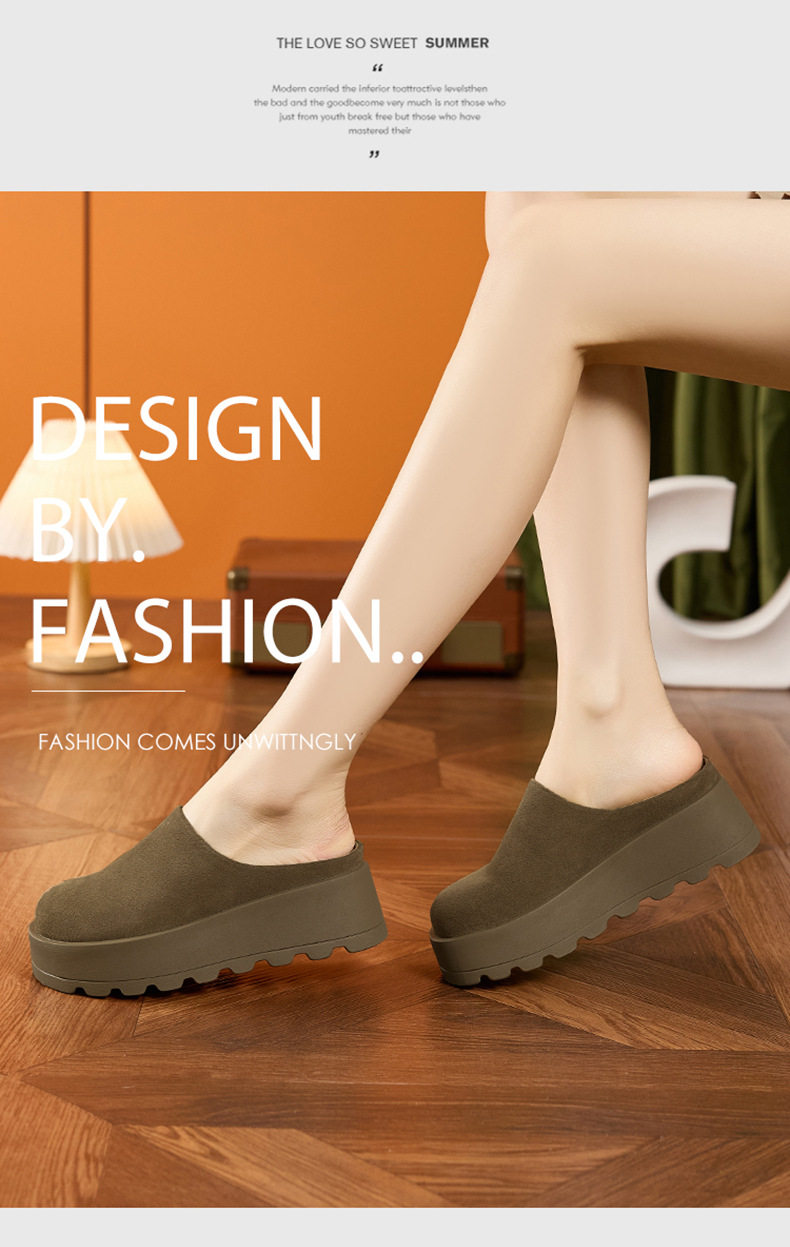 Dép sandal nữ quai chữ V đế dày phong cách Birkenstock — Lạc đà, Ka ki chi tiết 9