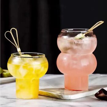 Factory wholesale ins net red gourd shape glass juice cup soda water beverage cup ice American coffee cup