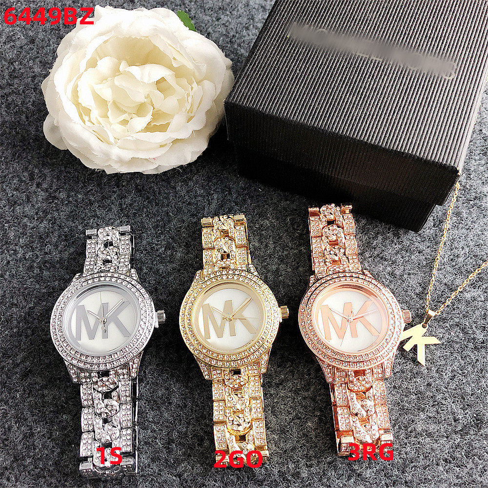 Gold Retro Watch for Women, Round Luxury Full Diamond Alloy Watch, Mother-Of-Pearl Face, Simple Letters, Large Dial Women's Watch