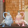 Gourd-Shaped Glass Bottle for Milk Tea, Cold Brew, Sealed Glass Bottle for Soaking Alcohol, Glass Wine Bottle for Ginseng Fruit Wine, Refillable Bottle with Handle