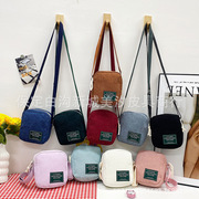 Women's bag corduroy small square bag 2023 new shoulder bag Korean style fashionable simple messenger bag cross-border one-piece