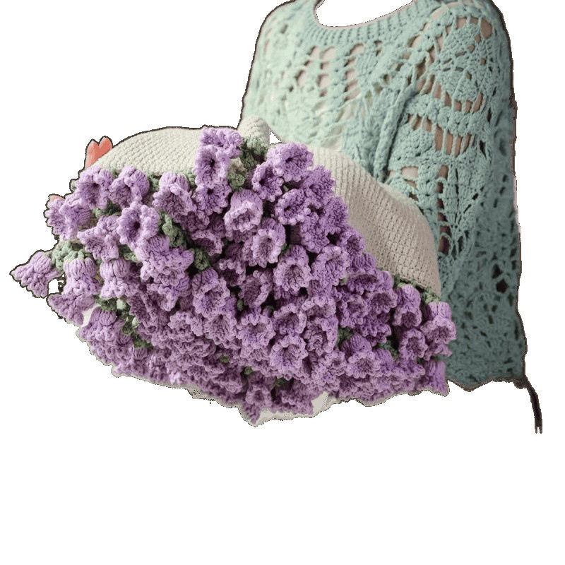 Handmade Rose and Lily of the Valley Bouquet Blanket Material Package Gradient Color Creative Gift for Girlfriend and Best Friend Direct Sale