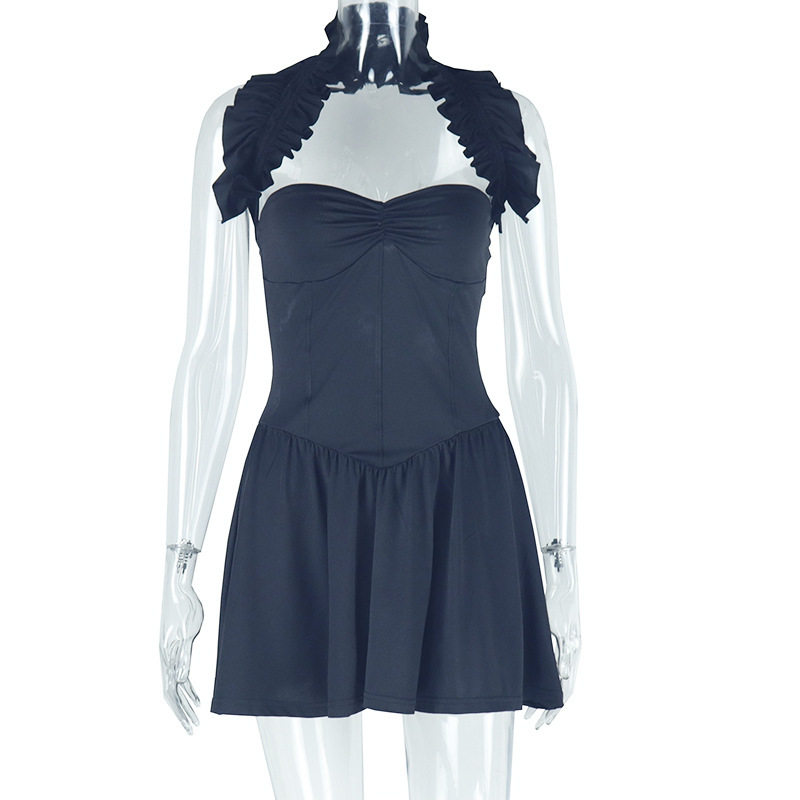 Fashionable Womens Backless Halter Mini Dress Sexy Trendy Sleeveless Street Style Perfect for Parties and Night
