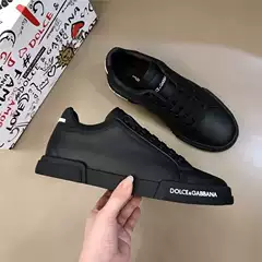 Trendy Brand Dg Men's Shoes, Fashionable and Versatile White Sneakers, All-Season Casual Sports Shoes, Simple Genuine Leather Sneakers