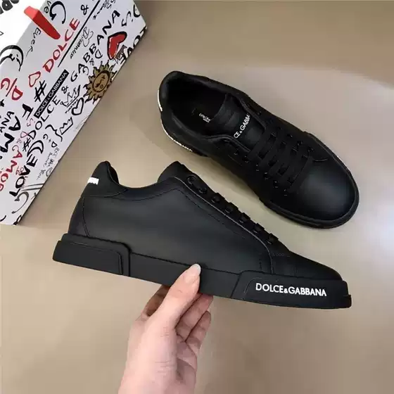Trendy Brand Dg Men's Shoes, Fashionable and Versatile White Sneakers, All-Season Casual Sports Shoes, Simple Genuine Leather Sneakers