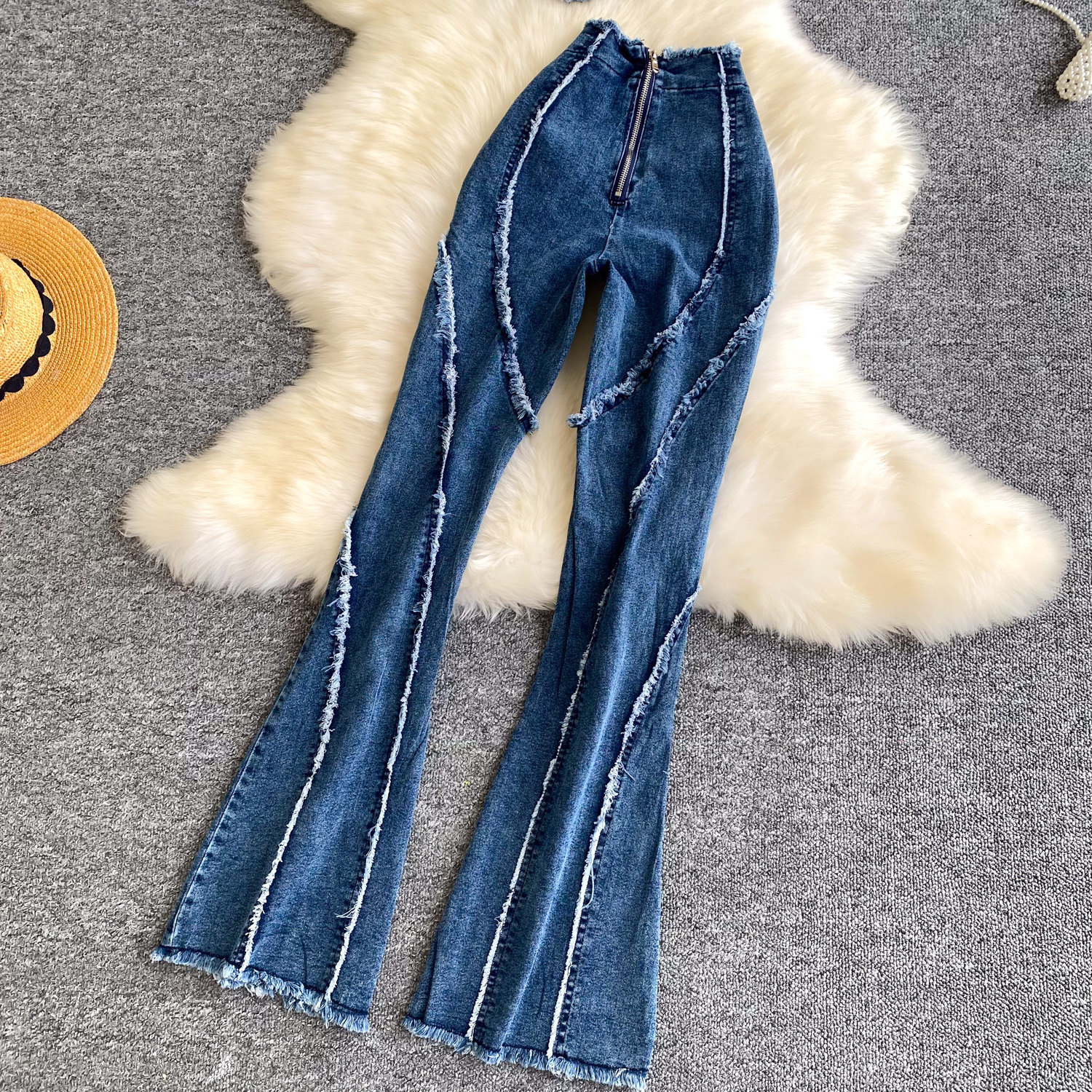 Fashionable Womens Denim Two Piece Set High Waisted Slim Fit Spaghetti Strap Top Trendy Style Perfect for Casual