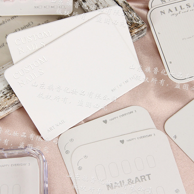 High-end light luxury wear nail stamping silver display card paper nail sheet board storage small card nail photography background display