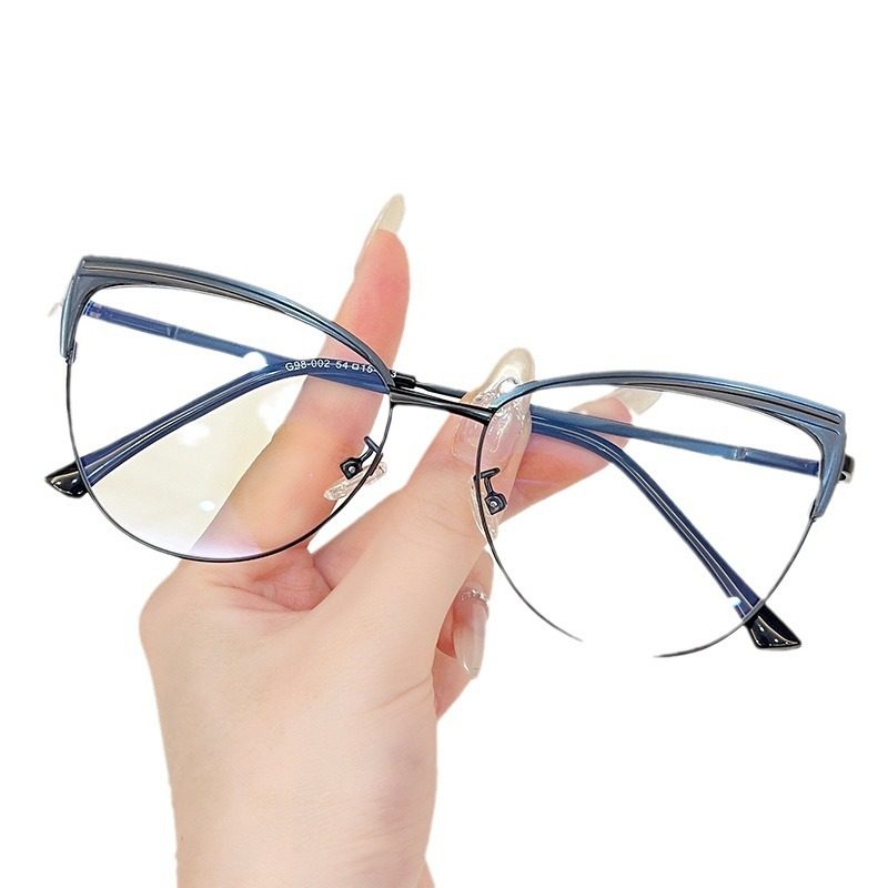 G98-002 new retro anti-blue light glasses frame Internet celebrity same fashion high-looking plain glasses big eye glasses frame