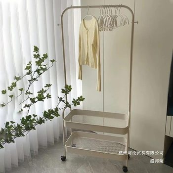 Factory Direct Sales Multifunctional Clothes Drying Rack Floor-Standing Bedroom Clothes Rack Home Balcony Cart Clothes Drying Rack