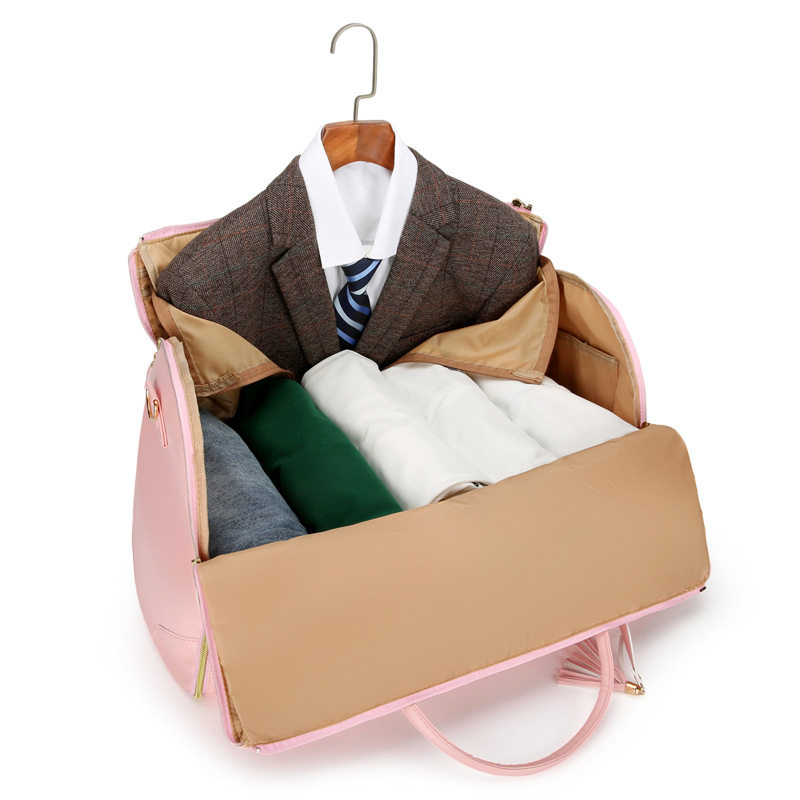 24 Cross-Border New Fashion Foldableing Suit Bag for Men and Women, Men's Multifunctional Travel Bag, Satchel Pu Storage Travel Bag