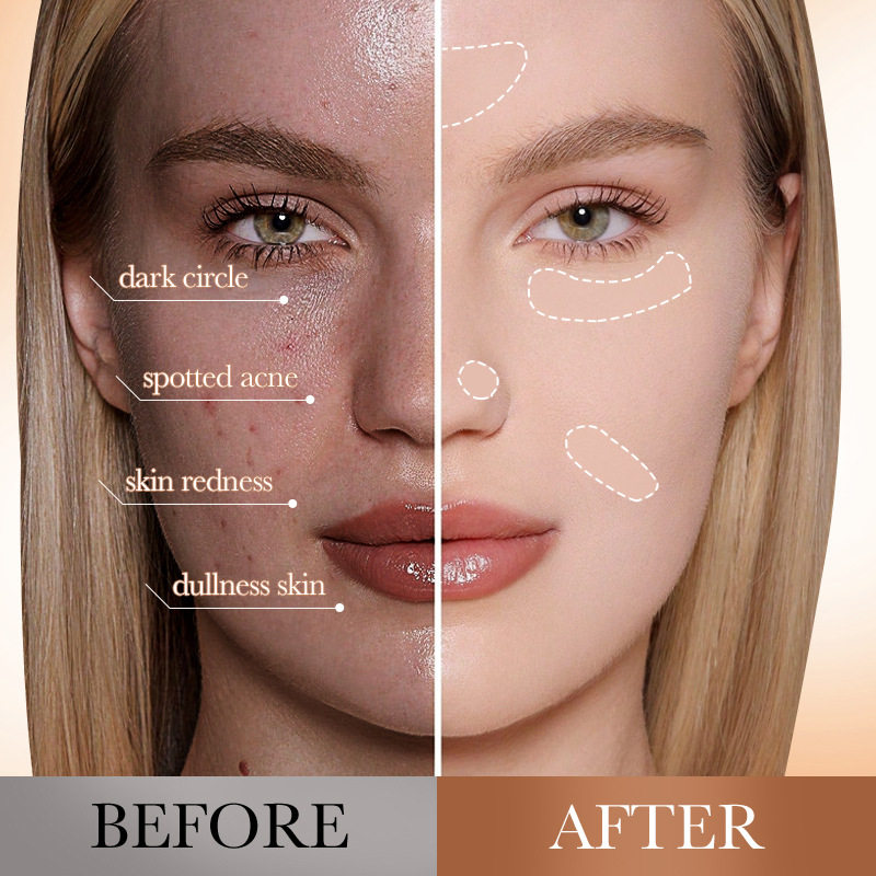 All English powder cake air cushion BB cream 2 in 1 light flawless foundation SADOER cross-border foreign trade factory direct sales