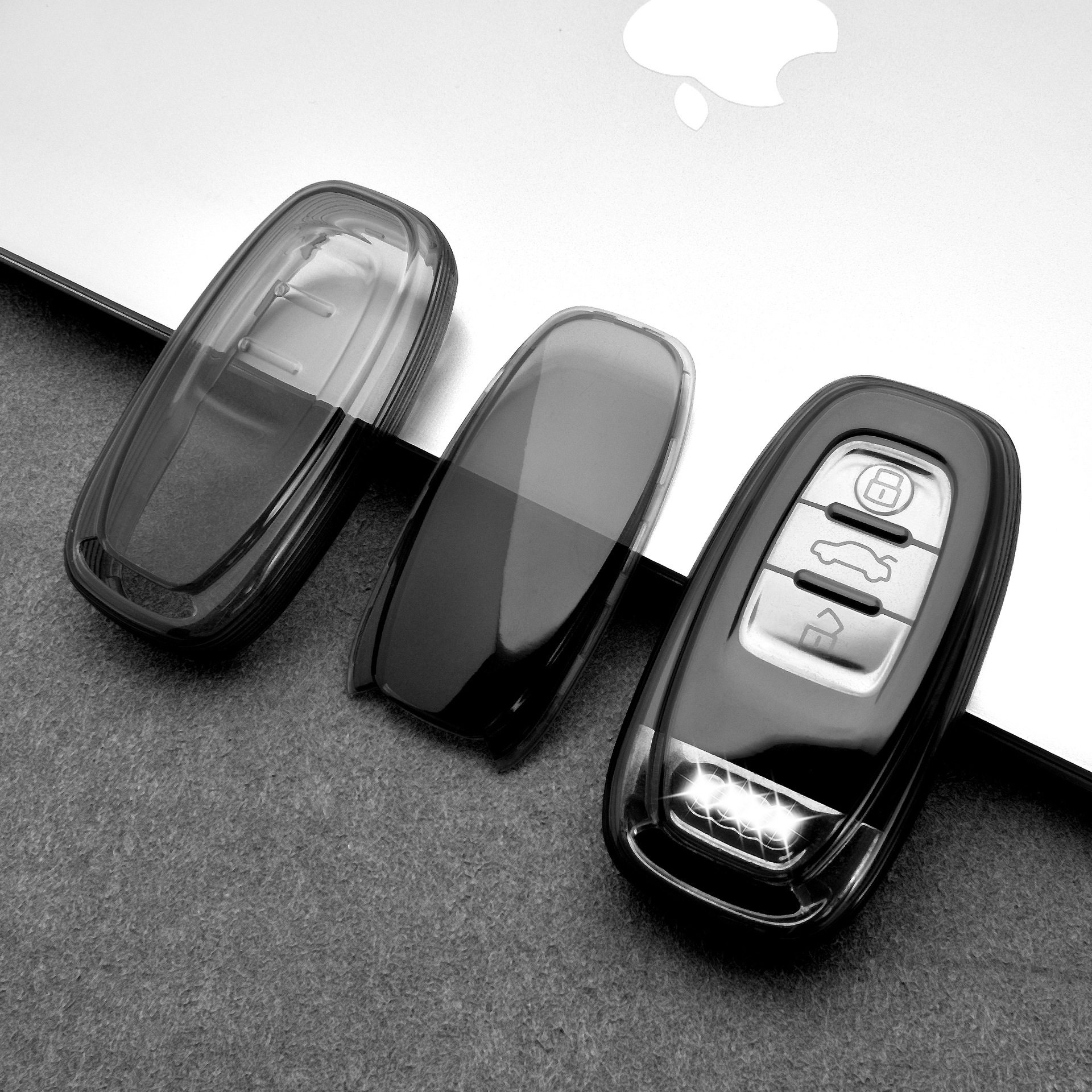 Cross-border explosions suitable for Audi car key case Audi silicone transparent tpu all-inclusive car key case new