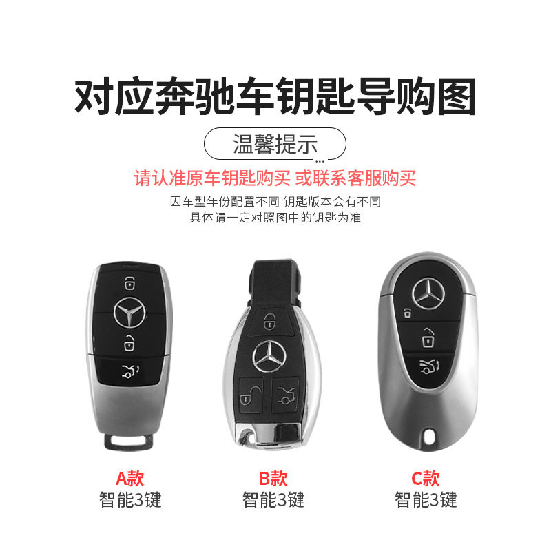 Suitable for Mercedes-Benz E300L Key Cover Glc300L/C260L/A200L/C200L/Glb220/Gla200 Shell