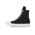 Black high-top canvas sneakers