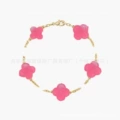 Pink gold color-five-flower bracelet