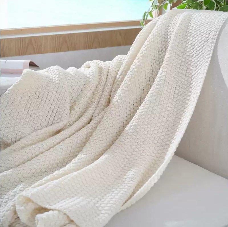 Cross-Border Knitted Sofa Blanket Autumn and Winter Office Nap Warm Thin Blanket Airplane Casual Shawl Aviation Small Blanket
