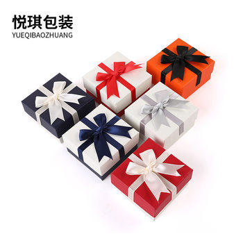 Bow jewelry box necklace earrings jewelry box earrings ring gift box single six-color jewelry storage box
