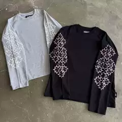 2025 European and American Cross-Border Letter Printed Long-Sleeved High Street Fashion Casual Long-Sleeved Y2K Tops for Men and Women