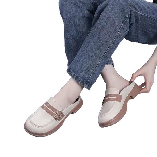 Cross-border Women's Spring All-match Fashionable Casual British Style Soft-soled Loafers for Office workers Women's Platform Slippers