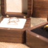 55MM square marriage ring proposal ring box black walnut box wedding diamond ring jewelry gift packaging storage women