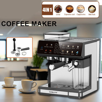 Cross-border European standard large screen touch coffee machine semi-automatic Italian coffee machine grinding brewing steam espresso machine