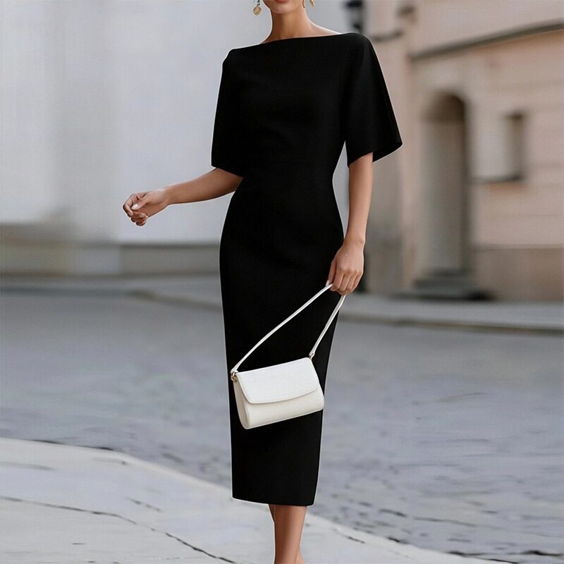 Summer Womens Dress Elegant Solid Color Slim Fit Bodycon Style Perfect for Parties and Events Wholesale Available