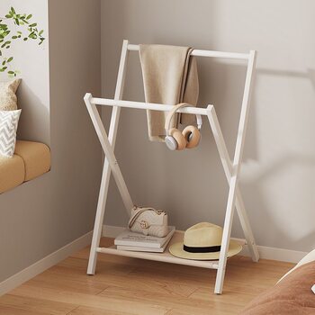 Simple Folding Bedside Small Coat Rack Floor Bedroom Temporary Clothes Storage Children's Small Hanger Household