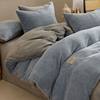 Thickened milk velvet four-piece winter warm jacquard coral velvet double-sided velvet bed sheet and quilt cover flannel three-piece set