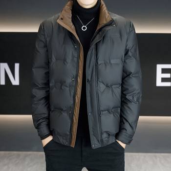 Men's Stand Collar National Standard down Jacket Winter New Warm Fashion Versatile Washable Slim Duck down Casual Coat Trendy