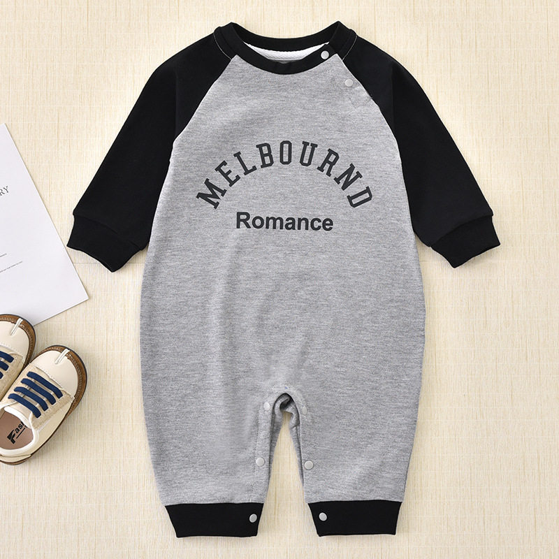 Baby 100 Days Old Spring and Autum Baby Crawling Clothes Spring and Autum Newborn Thin Jumpsuit Pure Cotton Harem Long Sleeves