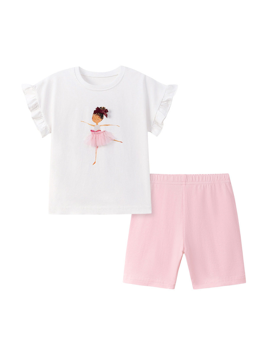 New Summer Girls' Set, Cute Cartoon Kids' Outfit, Girls' Casual Set Wholesale