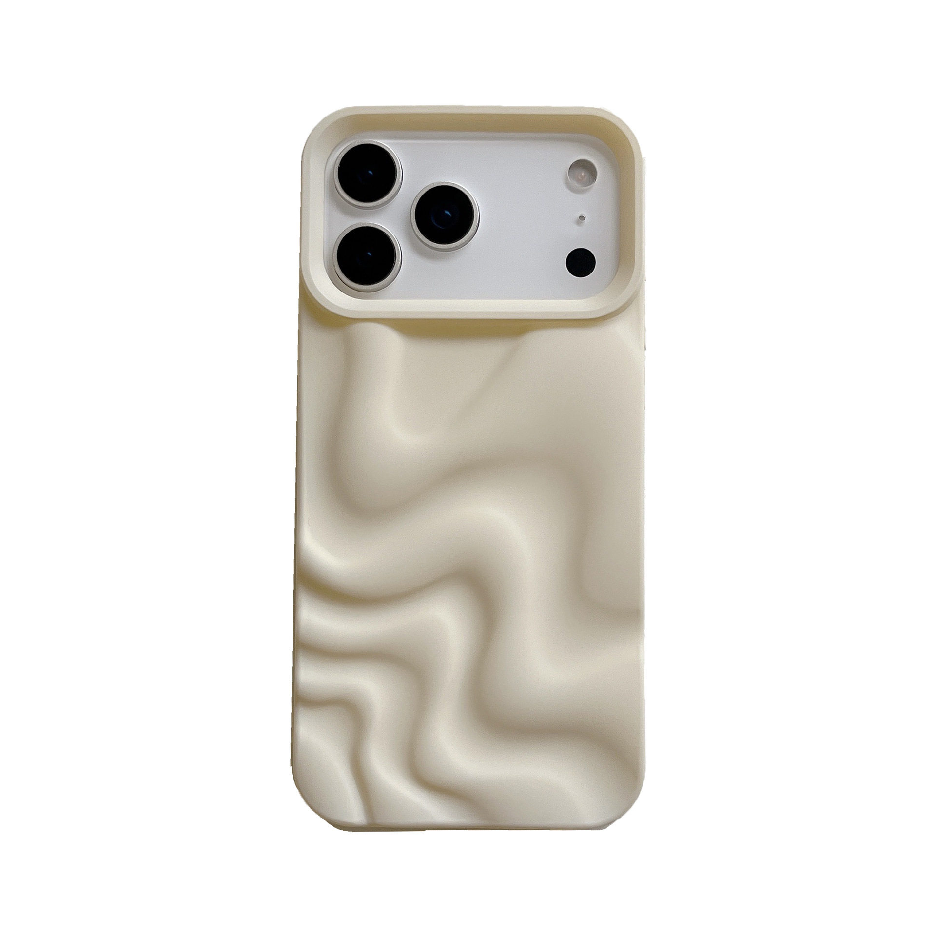 Ins-Style Niche Three-Dimensional Wave Pattern Suitable for 15 Pro Max, Apple 16 Pro Phone Case, iPhone 17 Silicone Matte Finish
