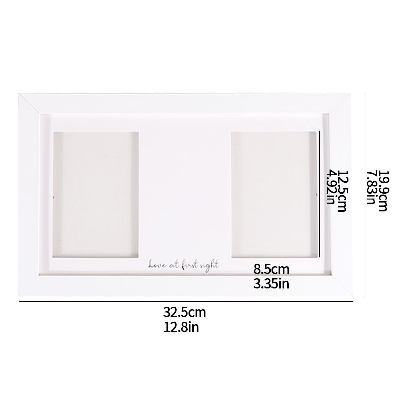 Cross-Border Hand and Foot Print Photo Frame for Newborns, Three-Piece Set with Text, Full Moon and First Birthday Commemorative Photo Frame, Baby Hand and Foot Print Set