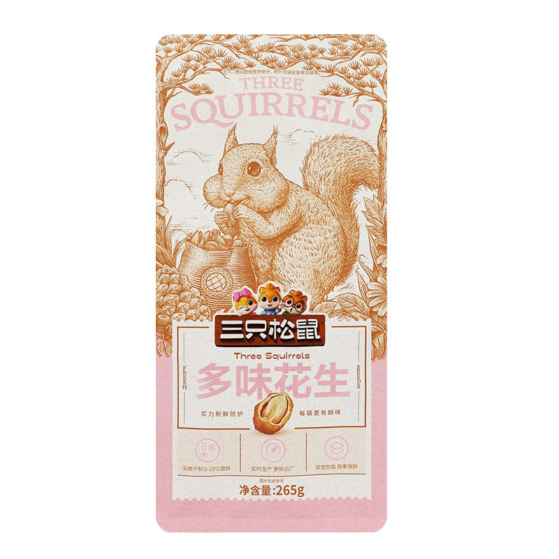 Dropshipping Three Squirrels Multi-Flavor Peanuts 265g Casual Craving Snacks Snacks Roasted Seeds Nuts Specialties Free Shipping