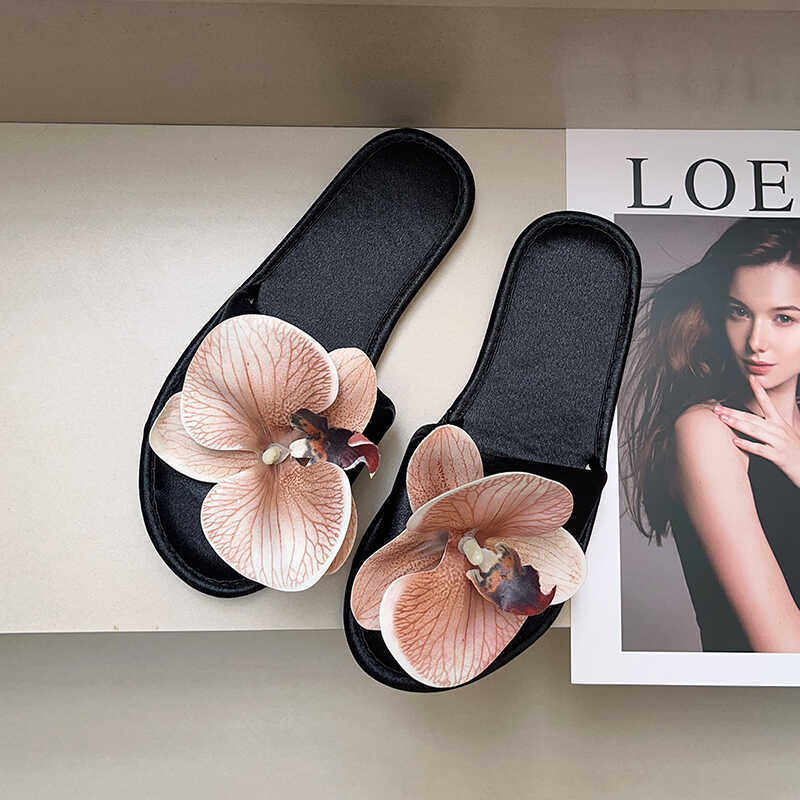 Barbie Phalaenopsis Flower Slippers Women's Fashionable All-match Outer Wear Non-slip Flat Slippers Home Soft Slippers