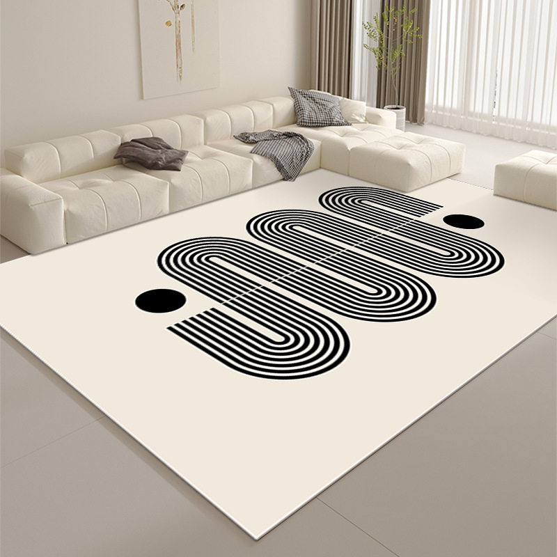 Japanese-Style Sofa Living Room Carpet, Crystal Velvet Non-Slip Mat, Water-Absorbent, Stain-Resistant, Easy to Care For, Bay Window Mat, Bedroom Bedside Rug