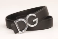 D silver buckle - black