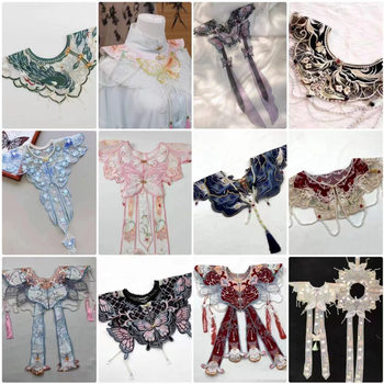 Cloud Shoulder Academic Gown Graduation Hanfu New Chinese Style National Style with University Student Fake Collar Accessory Pink Cloud Shoulder Academic